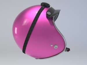 pink retro motorcycle helmet 3D मॉडल