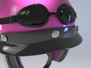 pink retro motorcycle helmet 3D मॉडल