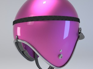 pink retro motorcycle helmet 3D मॉडल