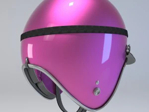 pink retro motorcycle helmet 3D Model