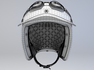 pink retro motorcycle helmet 3D मॉडल