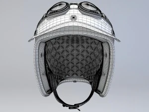 pink retro motorcycle helmet 3D Model