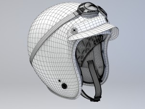 pink retro motorcycle helmet 3D मॉडल