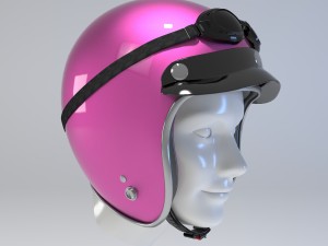 pink retro motorcycle helmet 3D मॉडल