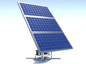 Panel solar de soporte único. Modelo 3D