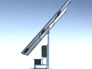 single stand solar panel riged 3D 模型