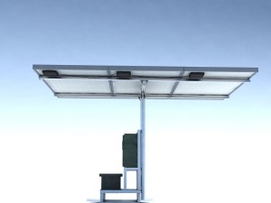 single stand solar panel riged 3D 模型