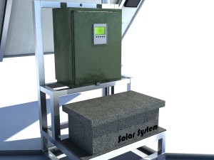 single stand solar panel riged 3D 模型