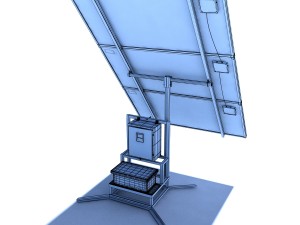 single stand solar panel riged 3D 模型