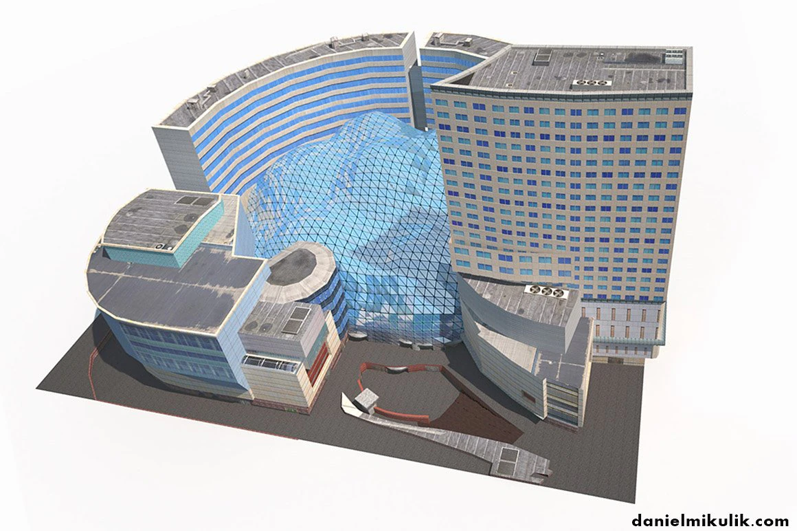 office mall building low poly 3D Model .c4d .max .obj .3ds .fbx .stl .blend 
