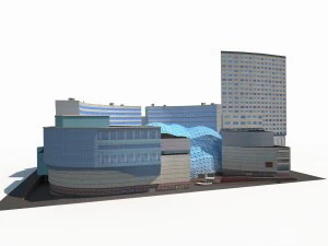 office mall building low poly 3D Model
