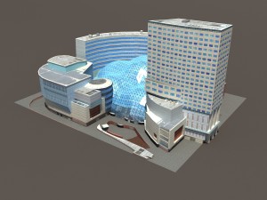 office mall building low poly Modèle 3D