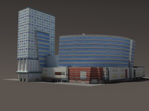 office mall building low poly Modèle 3D