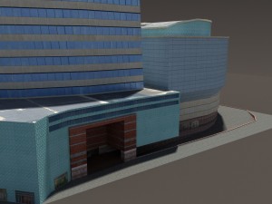 office mall building low poly Modèle 3D