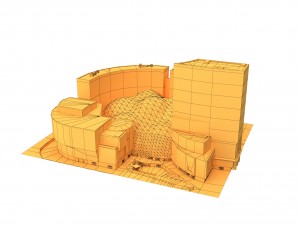 office mall building low poly Modèle 3D