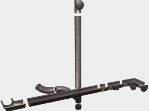 old aluminium gutter system pbr 3D-Modell