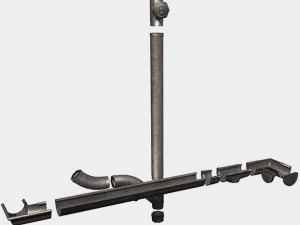 old aluminium gutter system pbr 3D Model
