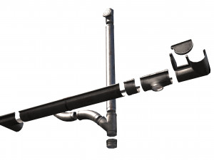old aluminium gutter system pbr 3D-Modell