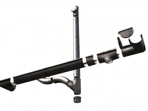 old aluminium gutter system pbr 3D Model