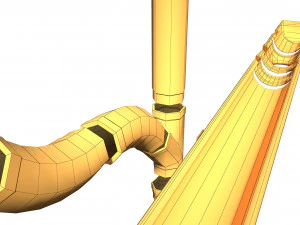 old aluminium gutter system pbr 3D Model