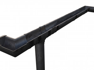 old aluminium gutter system pbr 3D-Modell