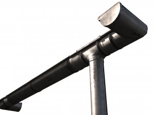 old aluminium gutter system pbr 3D-Modell