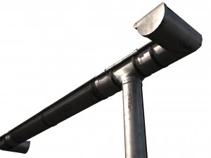 old aluminium gutter system pbr 3D Model