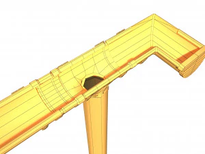 old aluminium gutter system pbr 3D Model