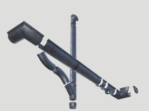 old aluminium gutter system pbr 3D-Modell