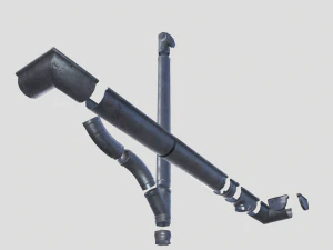 old aluminium gutter system pbr 3D Model