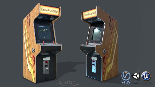 game machine pbr 3D Model .c4d .max .obj .3ds .fbx .stl .blend 