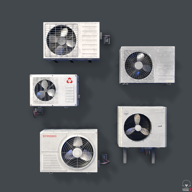air conditioning pbr Modelo 3D .c4d .max .obj .3ds .fbx .stl .blend 