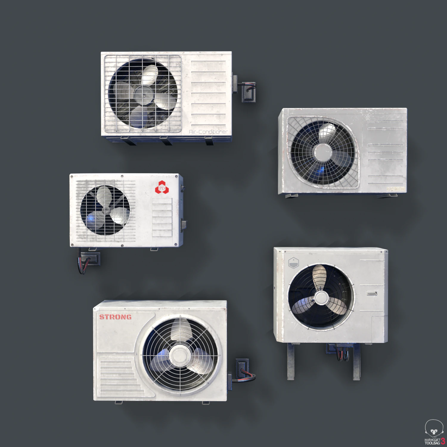 air conditioning pbr 3D Model .c4d .max .obj .3ds .fbx .stl .blend 