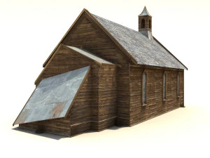 low poly wild west church 3D Model