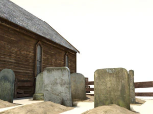 low poly wild west church 3D Model