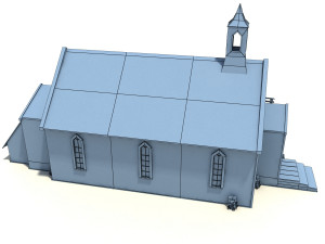 low poly wild west church 3D 模型