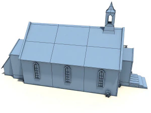 low poly wild west church 3D Model