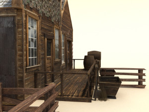 low poly wild west buildings 2 Modèle 3D