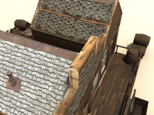 low poly wild west buildings 2 Modèle 3D