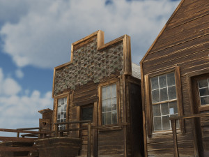 low poly wild west buildings 2 Modèle 3D