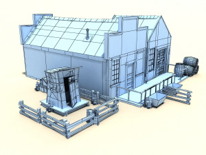 low poly wild west buildings 2 Modèle 3D