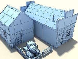 low poly wild west buildings 2 Modèle 3D