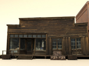low poly wild west buildings 3D Модель