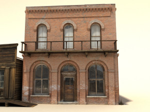 low poly wild west buildings 3D Модель