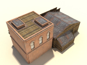 low poly wild west buildings 3D Модель