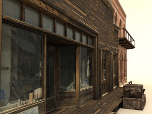 low poly wild west buildings 3D Модель