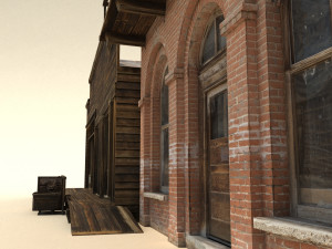 low poly wild west buildings 3D Модель