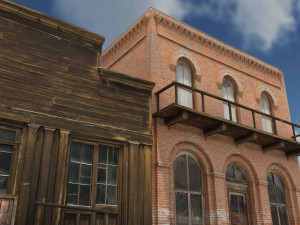 low poly wild west buildings 3D Модель