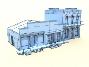 low poly wild west buildings 3D Модель