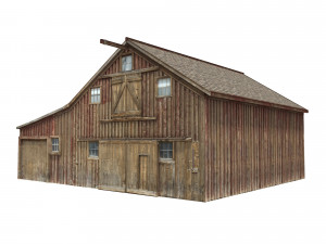 low poly wild west barn 3D Model